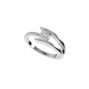 Zenvira Wave Solitaire Diamond Ring