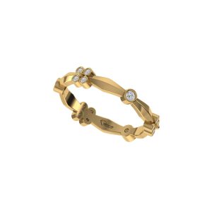 Round Brilliant Cut Ring | Florelle Petal Diamond Band | Parthvi Lab