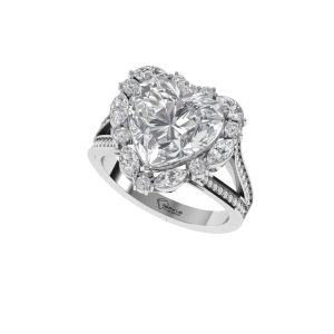 Amorielle Heart Halo Diamond Ring