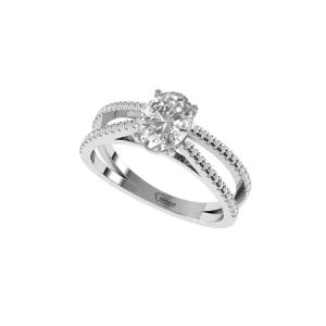 Round Cut Diamond Ring Velmira Split Shank Diamond Ring DR0006 Parthvi Lab