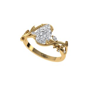 Pear Cut Diamond Ring Eterna Vine Pear DR0088 Parthvi Lab Top Angle