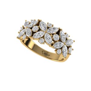 Marquise Cut Diamond Ring Floravelle Diamond Blossom DR0089 Parthvi Lab Back Angle