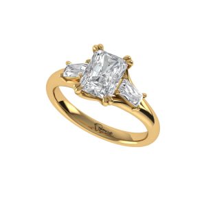 Radiant Cut Diamond Ring Aurielle Radiant Trilogy DR0092 Parthvi Lab Top Angle