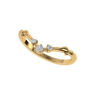 Round Cut Diamond Ring Aurielle Trinity Diamond Ring DR0100 Parthvi Lab angled view