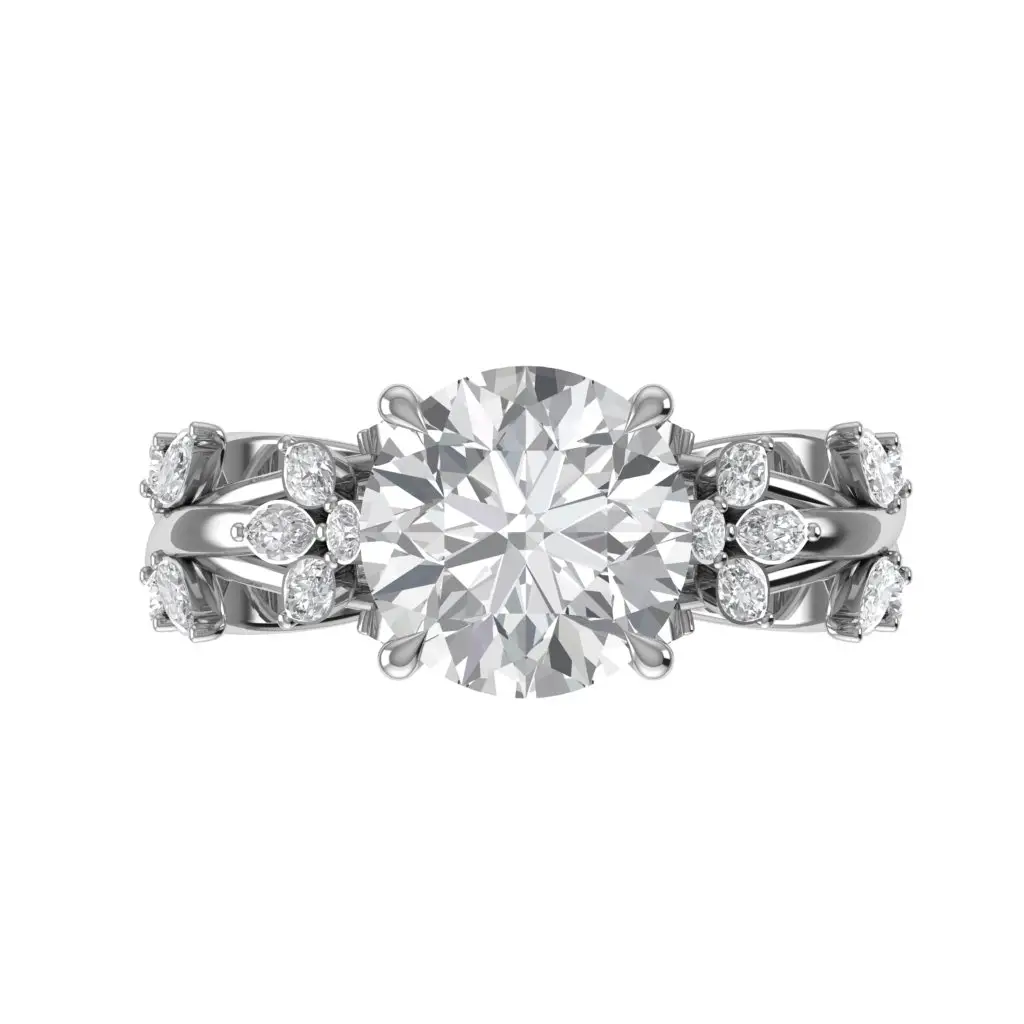 Round Cut Lab-Grown Diamond Engagement Ring Eterna Bloom DR0002 Parthvi Lab