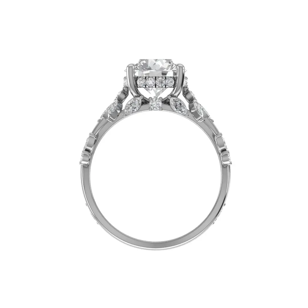 Round Cut Lab-Grown Diamond Engagement Ring Eterna Bloom DR0002 Parthvi Lab back view