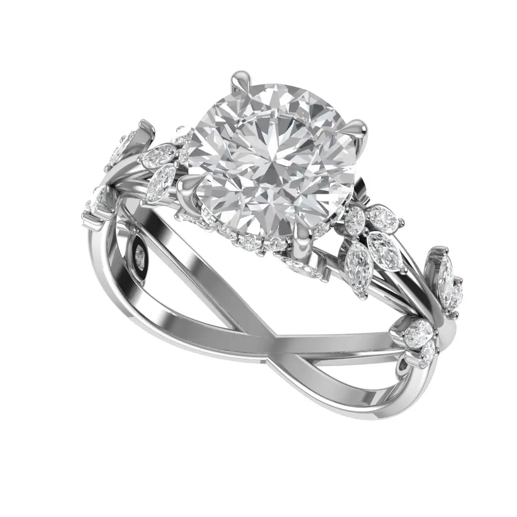 Round Cut Lab-Grown Diamond Engagement Ring Eterna Bloom DR0002 Parthvi Lab