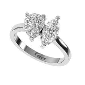 TwinAura Harmony Dual Stone Diamond Ring