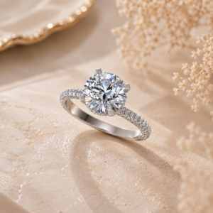 Celeste Radiance Solitaire Diamond Ring featuring a brilliant round lab grown diamond in an elegant solitaire setting